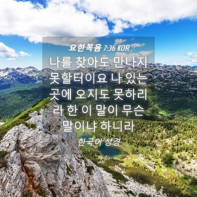 Picture 04 - 요한복음 7:36 KOR - 나를 찾아도 만나지 못할터이요 나 - Bible Verse Picture