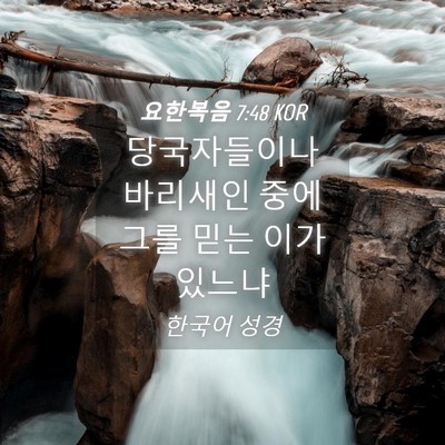 Picture 04 - 요한복음 7:48 KOR - 당국자들이나 바리새인 중에 그를 - Bible Verse Picture