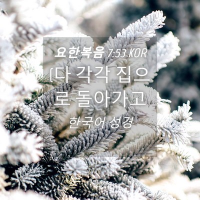 Picture 04 - 요한복음 7:53 KOR - (다 각각 집으로 - Bible Verse Picture