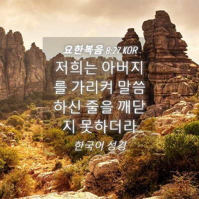 Picture 04 - 요한복음 8:27 KOR - 저희는 아버지를 가리켜 말씀하신 - Bible Verse Picture