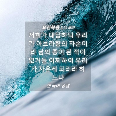 Picture 04 - 요한복음 8:33 KOR - 저희가 대답하되 우리가 아브라함의 - Bible Verse Picture