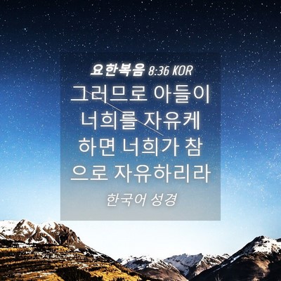 Picture 04 - 요한복음 8:36 KOR - 그러므로 아들이 너희를 자유케 하면 - Bible Verse Picture