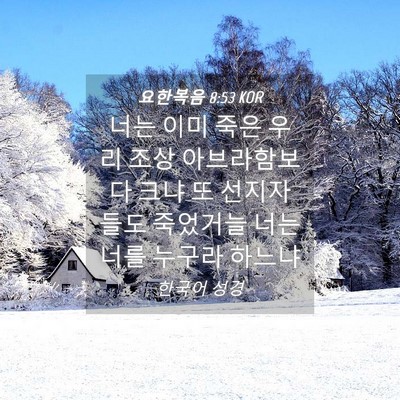 Picture 04 - 요한복음 8:53 KOR - 너는 이미 죽은 우리 조상 - Bible Verse Picture