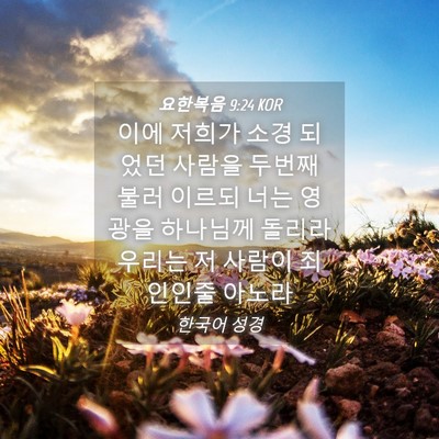 Picture 04 - 요한복음 9:24 KOR - 이에 저희가 소경 되었던 사람을 - Bible Verse Picture