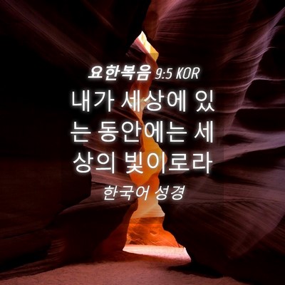 Picture 04 - 요한복음 9:5 KOR - 내가 세상에 있는 동안에는 세상의 - Bible Verse Picture