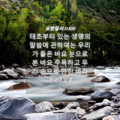 Picture 04 - 요한일서 1:1 KOR - 태초부터 있는 생명의 말씀에 - Bible Verse Picture