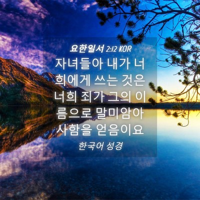 Picture 04 - 요한일서 2:12 KOR - 자녀들아 내가 너희에게 쓰는 것은 - Bible Verse Picture
