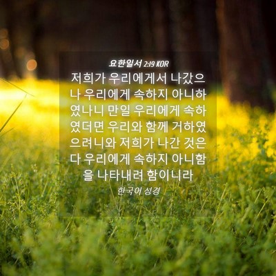 Picture 04 - 요한일서 2:19 KOR - 저희가 우리에게서 나갔으나 - Bible Verse Picture