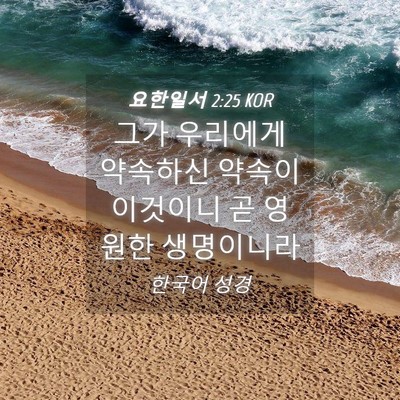 Picture 04 - 요한일서 2:25 KOR - 그가 우리에게 약속하신 약속이 - Bible Verse Picture