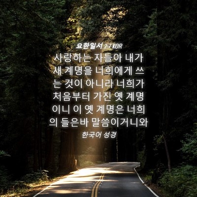 Picture 04 - 요한일서 2:7 KOR - 사랑하는 자들아 내가 새 계명을 - Bible Verse Picture