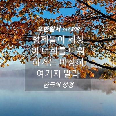 Picture 04 - 요한일서 3:13 KOR - 형제들아 세상이 너희를 미워하거든 - Bible Verse Picture