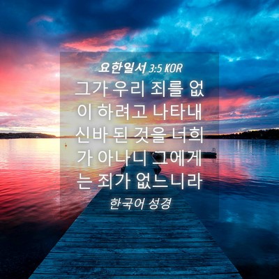 Picture 04 - 요한일서 3:5 KOR - 그가 우리 죄를 없이 하려고 - Bible Verse Picture