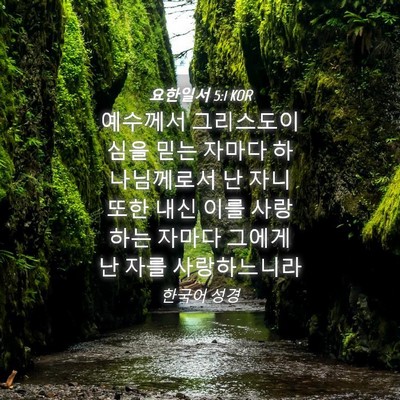 Picture 04 - 요한일서 5:1 KOR - 예수께서 그리스도이심을 믿는 - Bible Verse Picture