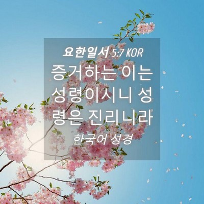 Picture 04 - 요한일서 5:7 KOR - 증거하는 이는 성령이시니 성령은 - Bible Verse Picture