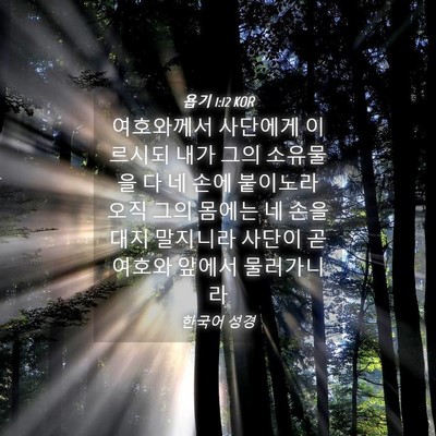 Picture 04 - 욥기 1:12 KOR - 여호와께서 사단에게 이르시되 내가 - Bible Verse Picture