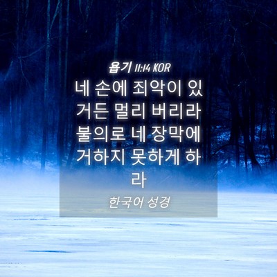 Picture 04 - 욥기 11:14 KOR - 네 손에 죄악이 있거든 멀리 버리라 - Bible Verse Picture