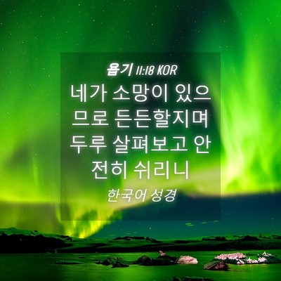 Picture 04 - 욥기 11:18 KOR - 네가 소망이 있으므로 든든할지며 - Bible Verse Picture
