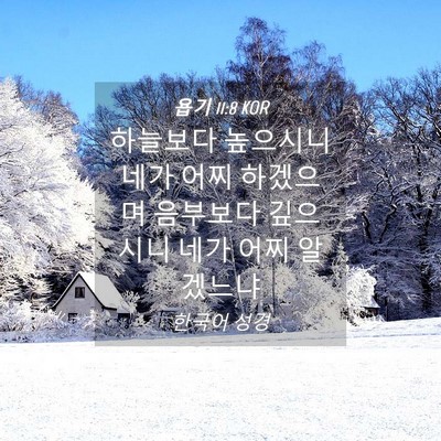 Picture 04 - 욥기 11:8 KOR - 하늘보다 높으시니 네가 어찌 - Bible Verse Picture