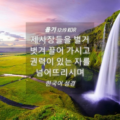 Picture 04 - 욥기 12:19 KOR - 제사장들을 벌거벗겨 끌어 가시고 - Bible Verse Picture