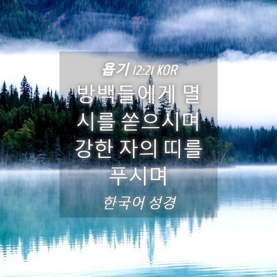 Picture 04 - 욥기 12:21 KOR - 방백들에게 멸시를 쏟으시며 강한 - Bible Verse Picture