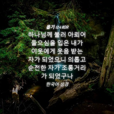 Picture 04 - 욥기 12:4 KOR - 하나님께 불러 아뢰어 들으심을 입은 - Bible Verse Picture