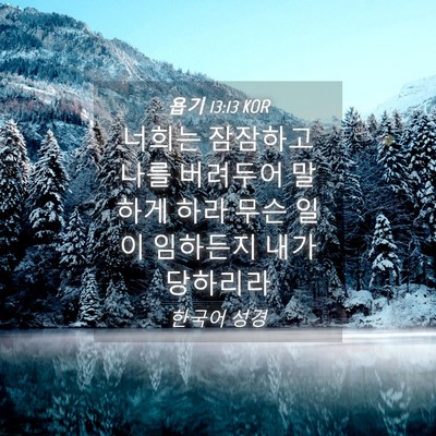 Picture 04 - 욥기 13:13 KOR - 너희는 잠잠하고 나를 버려두어 - Bible Verse Picture