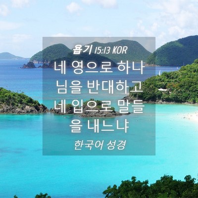 Picture 04 - 욥기 15:13 KOR - 네 영으로 하나님을 반대하고 네 - Bible Verse Picture