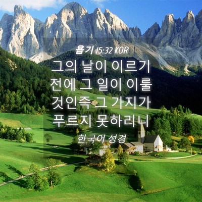 Picture 04 - 욥기 15:32 KOR - 그의 날이 이르기 전에 그 일이 이룰 - Bible Verse Picture