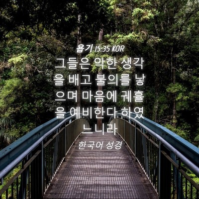 Picture 04 - 욥기 15:35 KOR - 그들은 악한 생각을 배고 불의를 - Bible Verse Picture