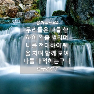Picture 04 - 욥기 16:10 KOR - 무리들은 나를 향하여 입을 벌리며 - Bible Verse Picture