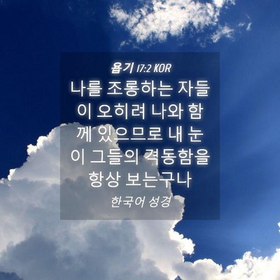 Picture 04 - 욥기 17:2 KOR - 나를 조롱하는 자들이 오히려 나와 - Bible Verse Picture