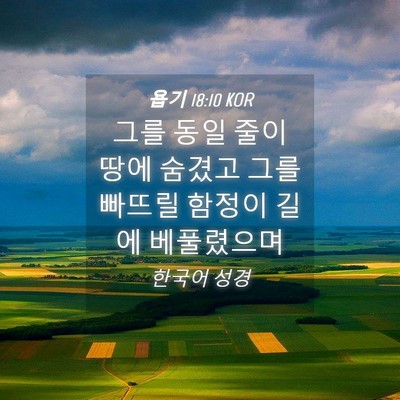 Picture 04 - 욥기 18:10 KOR - 그를 동일 줄이 땅에 숨겼고 그를 - Bible Verse Picture