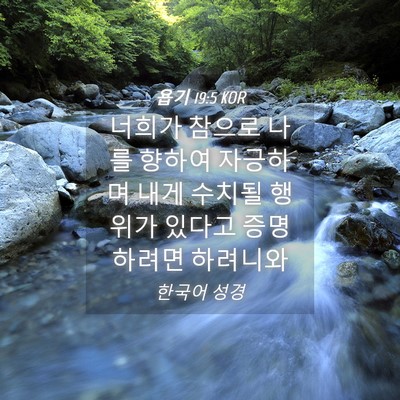 Picture 04 - 욥기 19:5 KOR - 너희가 참으로 나를 향하여 자긍하며 - Bible Verse Picture