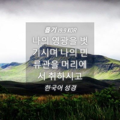 Picture 04 - 욥기 19:9 KOR - 나의 영광을 벗기시며 나의 면류관을 - Bible Verse Picture