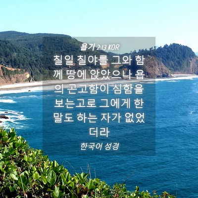 Picture 04 - 욥기 2:13 KOR - 칠일 칠야를 그와 함께 땅에 - Bible Verse Picture