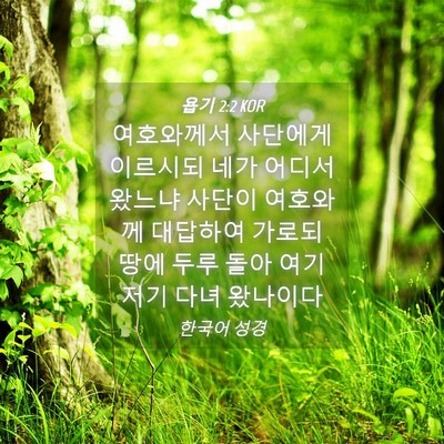 Picture 04 - 욥기 2:2 KOR - 여호와께서 사단에게 이르시되 네가 - Bible Verse Picture