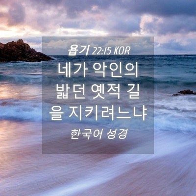 Picture 04 - 욥기 22:15 KOR - 네가 악인의 밟던 옛적 길을 - Bible Verse Picture