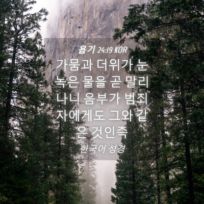 Picture 04 - 욥기 24:19 KOR - 가뭄과 더위가 눈 녹은 물을 곧 - Bible Verse Picture