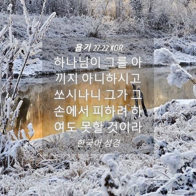 Picture 04 - 욥기 27:22 KOR - 하나님이 그를 아끼지 아니하시고 - Bible Verse Picture
