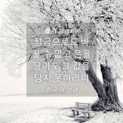Picture 04 - 욥기 28:15 KOR - 정금으로도 바꿀 수 없고 은을 - Bible Verse Picture