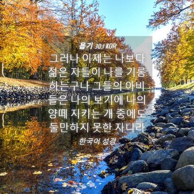Picture 04 - 욥기 30:1 KOR - 그러나 이제는 나보다 젊은 자들이 - Bible Verse Picture