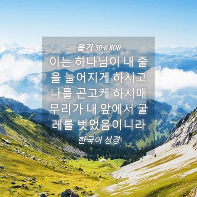 Picture 04 - 욥기 30:11 KOR - 이는 하나님이 내 줄을 늘어지게 - Bible Verse Picture