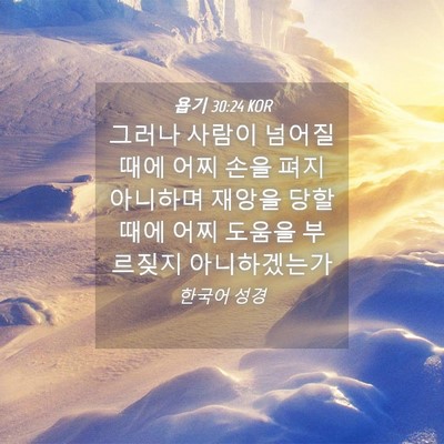 Picture 04 - 욥기 30:24 KOR - 그러나 사람이 넘어질 때에 어찌 - Bible Verse Picture