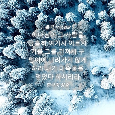 Picture 04 - 욥기 33:24 KOR - 하나님이 그 사람을 긍휼히 여기사 - Bible Verse Picture