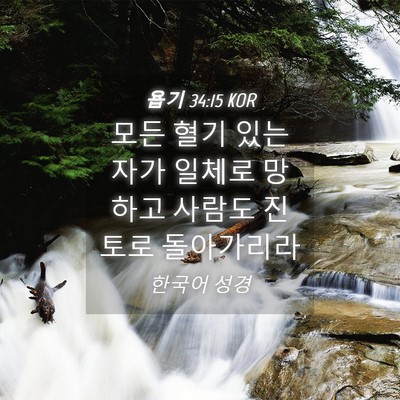 Picture 04 - 욥기 34:15 KOR - 모든 혈기 있는 자가 일체로 망하고 - Bible Verse Picture