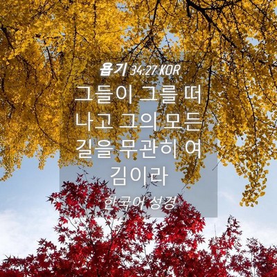 Picture 04 - 욥기 34:27 KOR - 그들이 그를 떠나고 그의 모든 길을 - Bible Verse Picture
