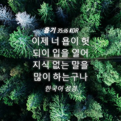 Picture 04 - 욥기 35:16 KOR - 이제 너 욥이 헛되이 입을 열어 지식 - Bible Verse Picture