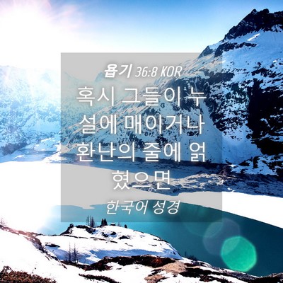 Picture 04 - 욥기 36:8 KOR - 혹시 그들이 누설에 매이거나 환난의 - Bible Verse Picture