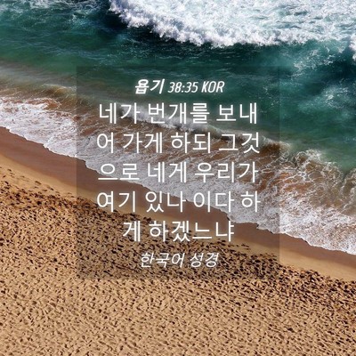 Picture 04 - 욥기 38:35 KOR - 네가 번개를 보내어 가게 하되 - Bible Verse Picture