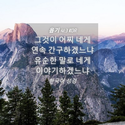 Picture 04 - 욥기 41:3 KOR - 그것이 어찌 네게 연속 간구하겠느냐 - Bible Verse Picture